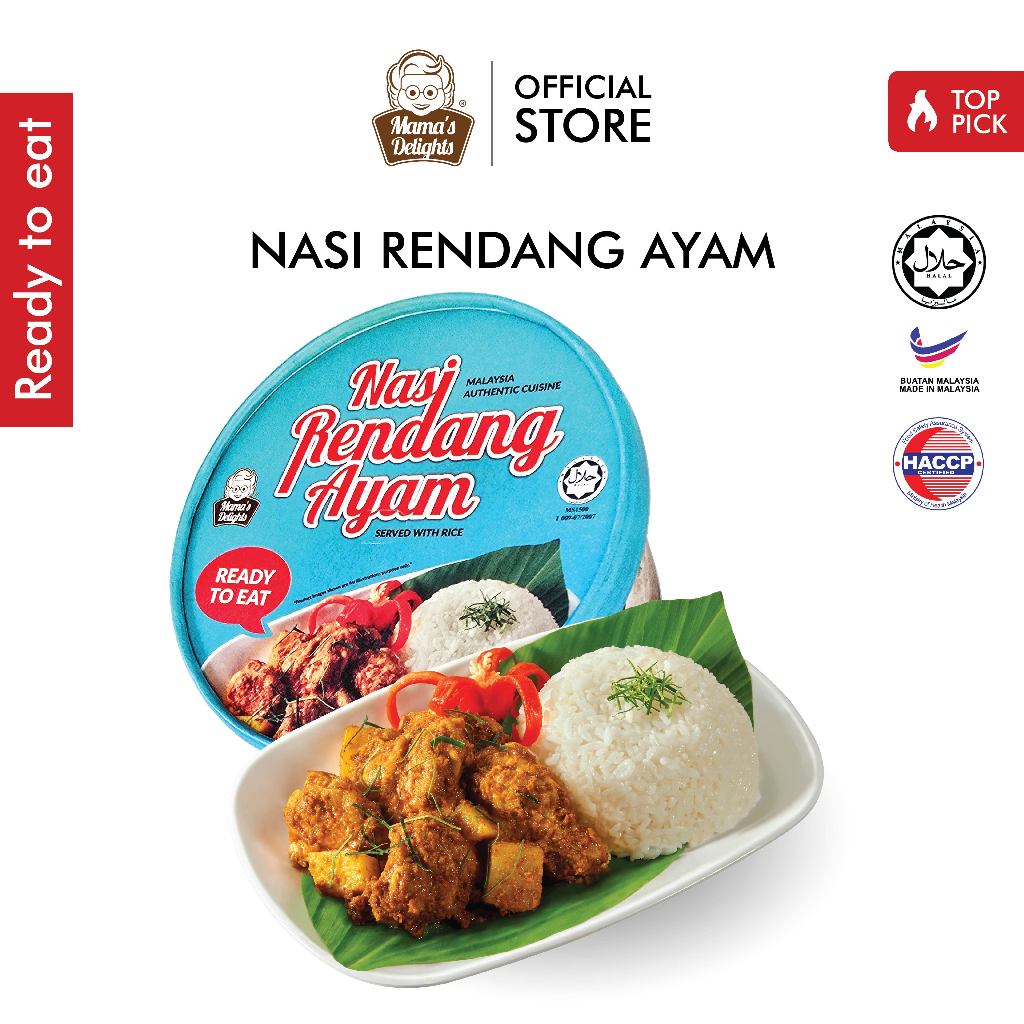 [HALAL] Ready to Eat Nasi Rendang Ayam | Nasi/Rice/Mi/Noodle/Travel ...
