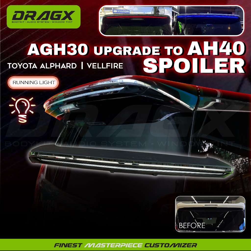 🔧🔥TOYOTA VELLFIRE/ALPHARD AGH30 TO AH40 SPOILER WITH LED LIGHT🔥 ...