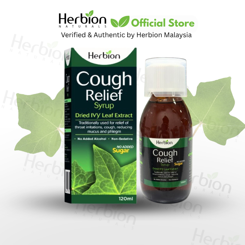 Herbion Cough Relief Syrup with Dried Ivy Leaf Extract Relieves Throat ...