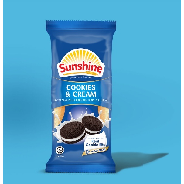 Sunshine Bread Roti HALAL Roti Berkrim Cookies & Cream Cream Roll Bun ...