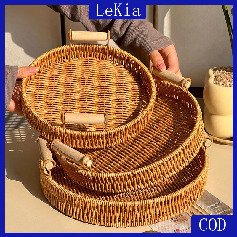 New Straw Storage Box Basket Rattan Fruit Container Woven Storage ...
