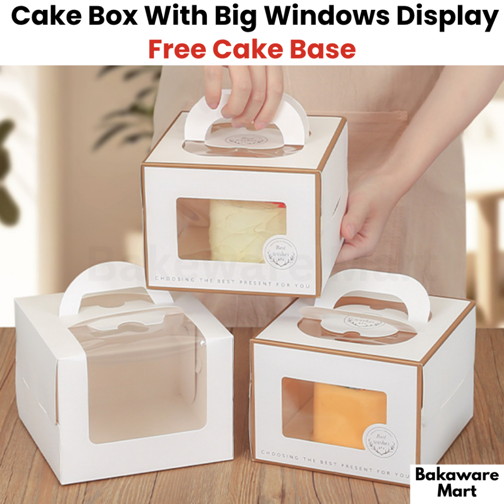 Kotak Kek Hantaran Transparent Cake Box Clear Plastic Gift Box ...