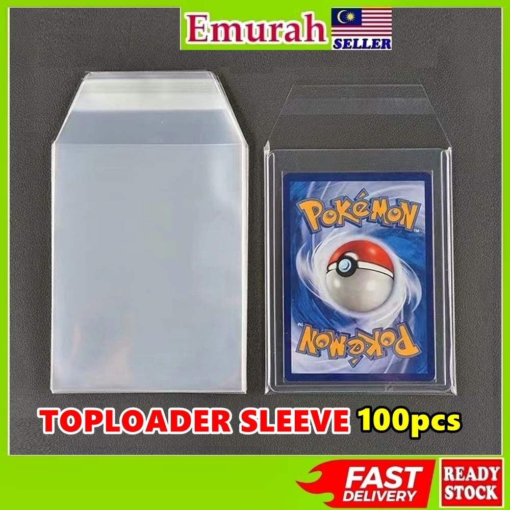 100 pcs Resealable Tapered Toploader Sleeve Card Protector Sleeve ...