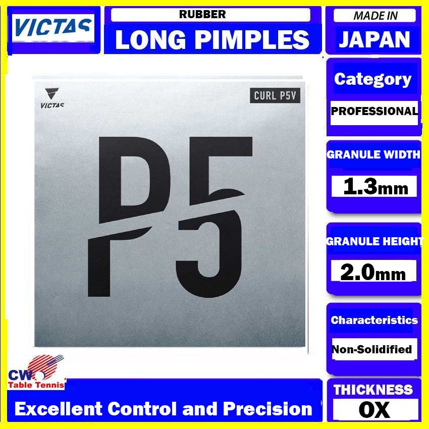 Victas Curl P5V Long pimples Table Tennis Rubber P5 (Formerly known as ...