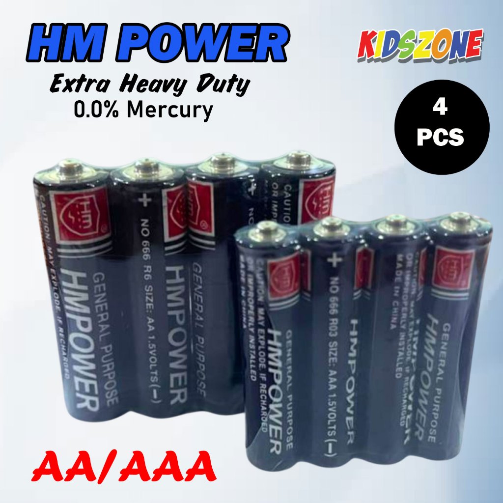 4PCS HM POWER General Purpose Heavy-Duty Battery 1.5V AA R6C AAA R03 ...