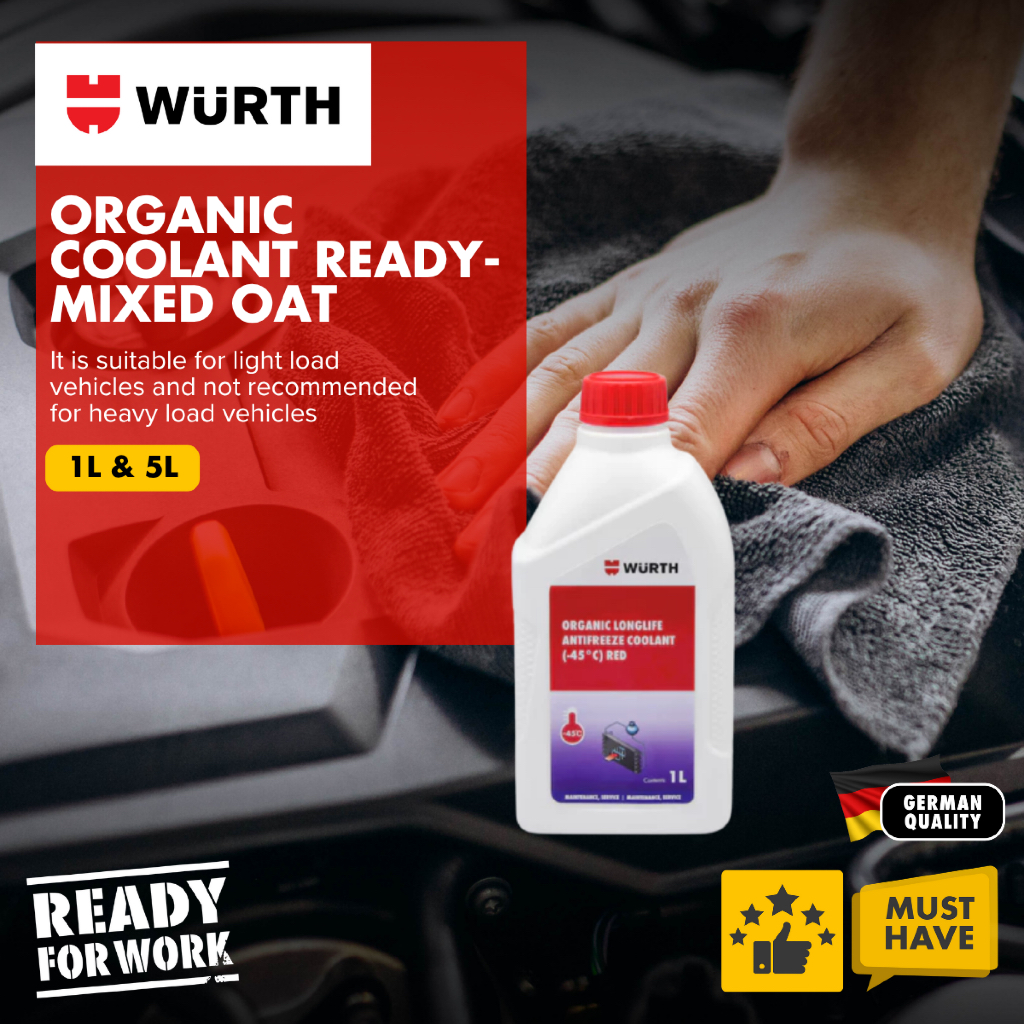 Wurth Organic coolant Ready-mixed OAT 1L & 5L l Cecair Radiator | 汽车冷却剂 ...