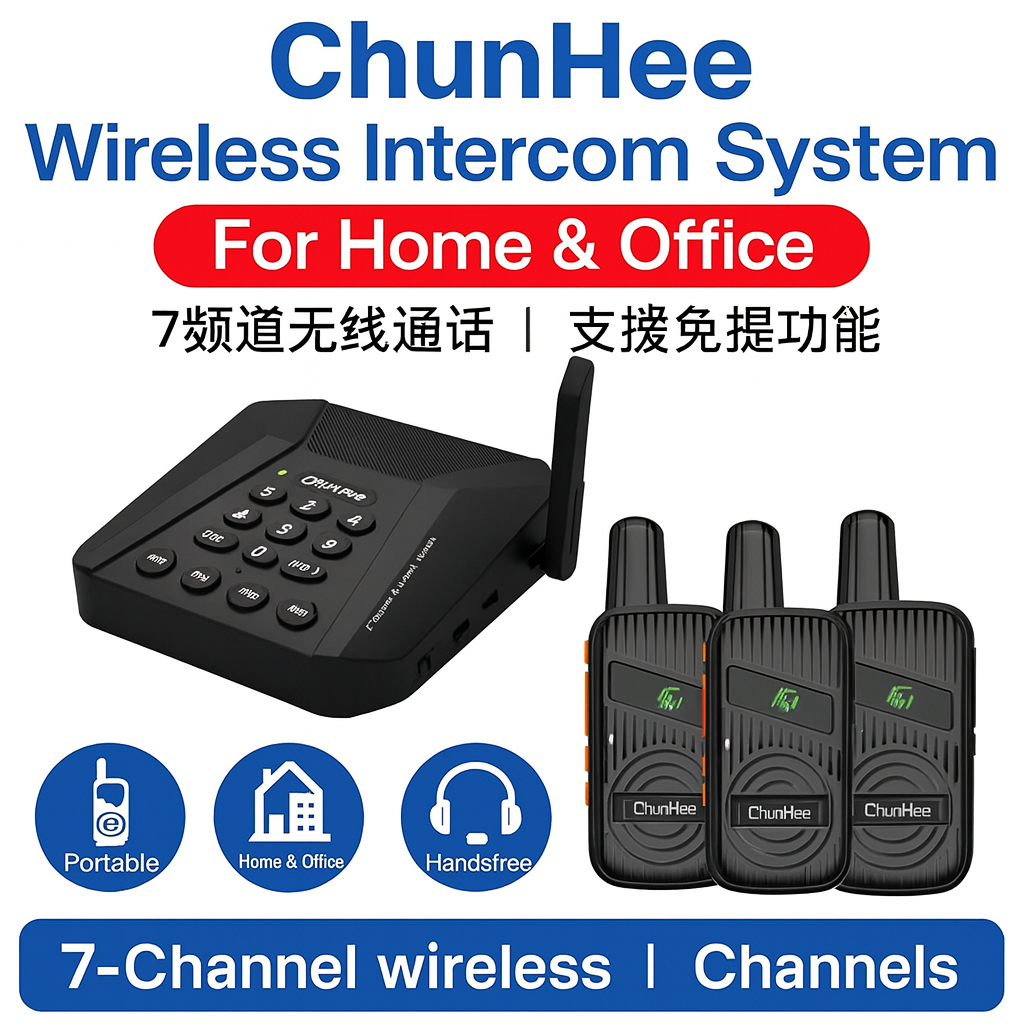 Chunhee Wireless Intercom System | Untuk Rumah & Pejabat | 7頻道 無線通話 ...