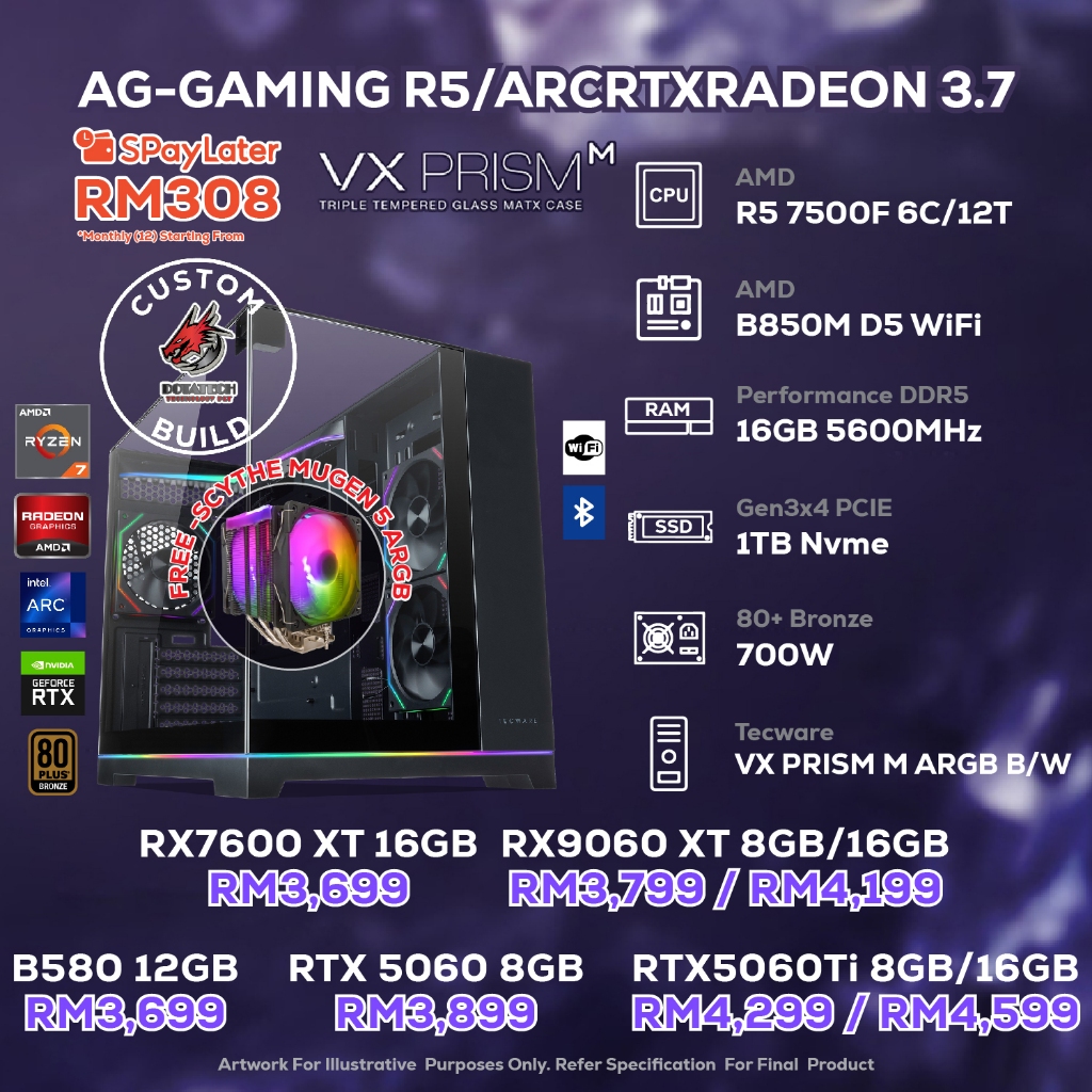 DOTATECH AG-GAMING R5/ARCRTXRADEON 3.7 - CUSTOM PC GAMING PACKAGE / R5 ...