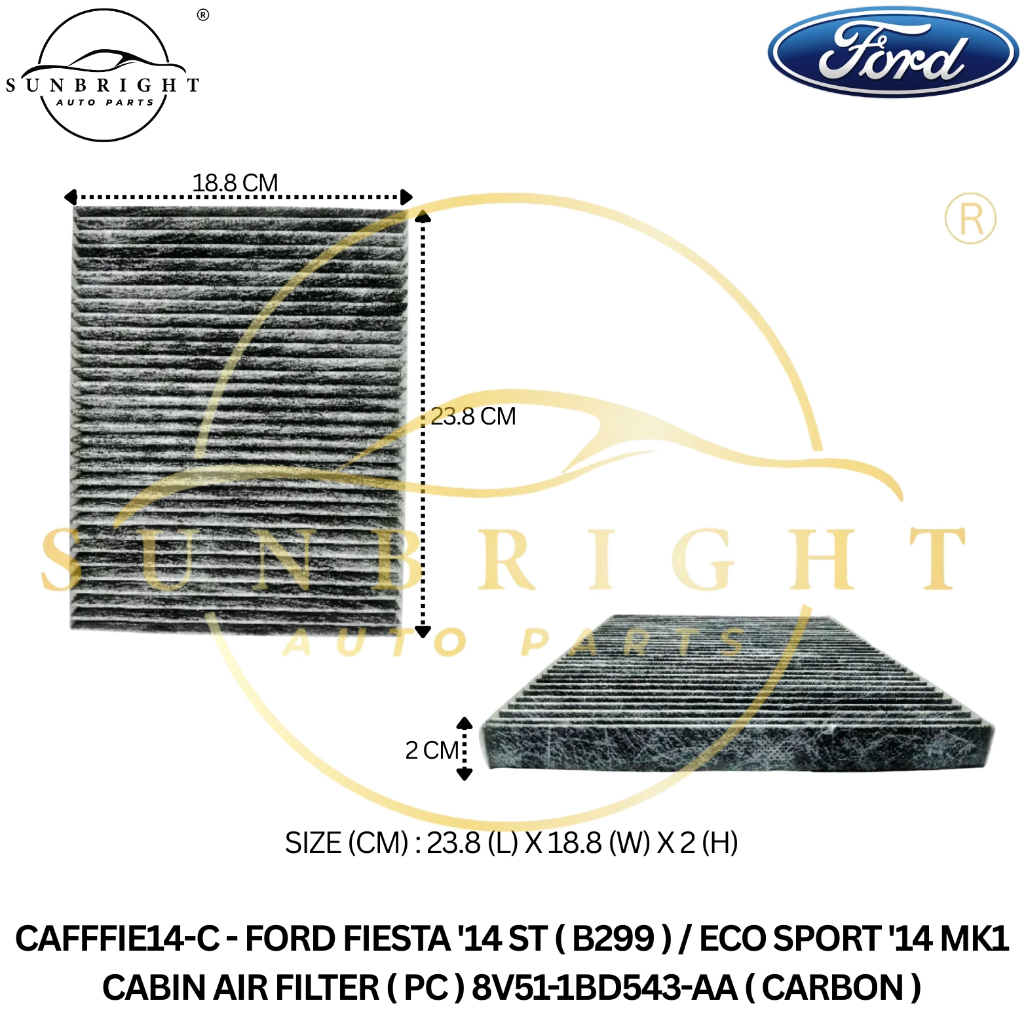 FORD FIESTA '14 ST ( B299 ) / ECO SPORT '14 MK1 CABIN AIR FILTER ( PC ...