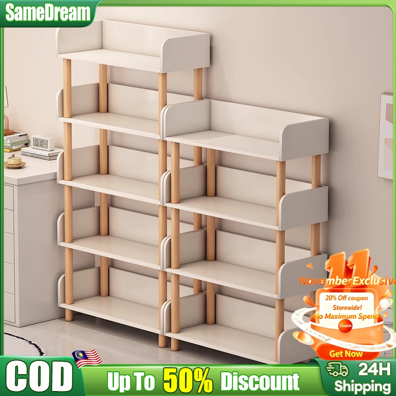 5 Tier Multipurpose Bookshelf Simple Living Room Rack Office File ...