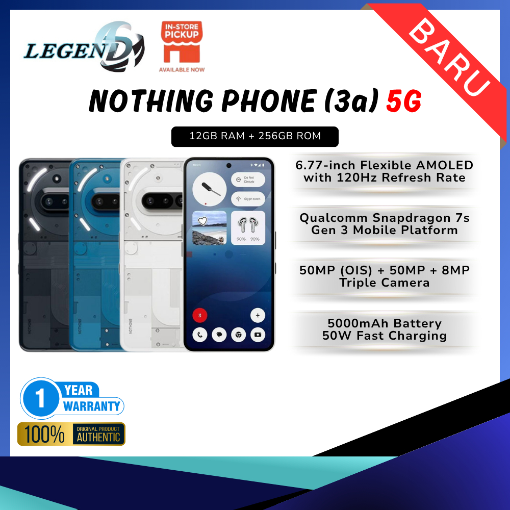 Nothing Phone 3a (12GB+256GB) Original Smartphone | 6.77