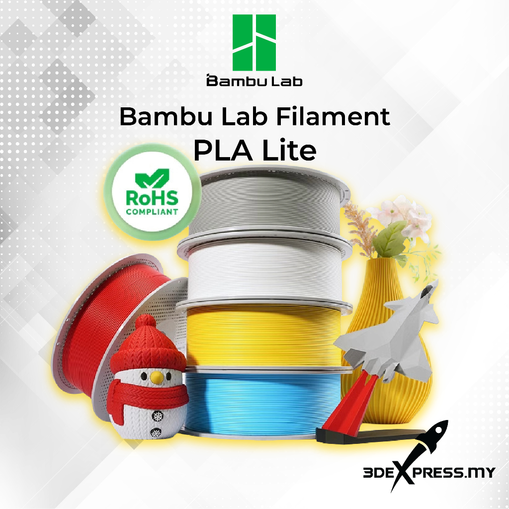 Bambu Lab PLA Lite - 3D Printer Filament 1KG Refill / With Spool