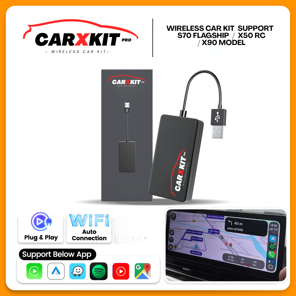 CarXKit Pro Wireless Carplay Kit for Apple & Android Auto Dongle Plug ...