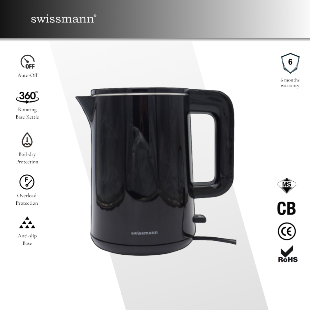 Swissmann Hotel 1.5L Double Wall Electrical Kettle | Shopee Malaysia