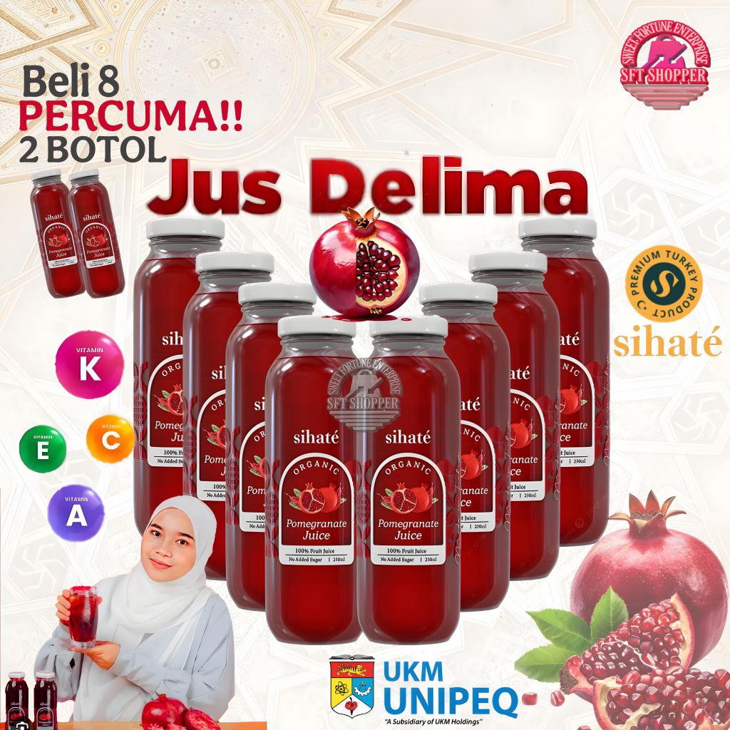 BELI 8 PERCUMA 2 Delima Sihate Kombo Botol Organic Pomegranate Juice ...