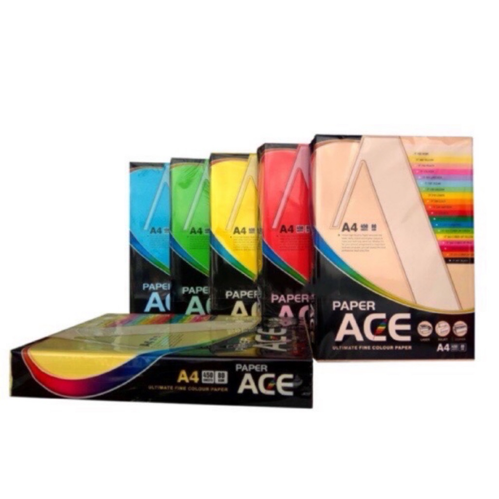 ACE A4 Color Paper 80gsm / Kertas Warna A4 80gsm 450 sheets | Shopee ...