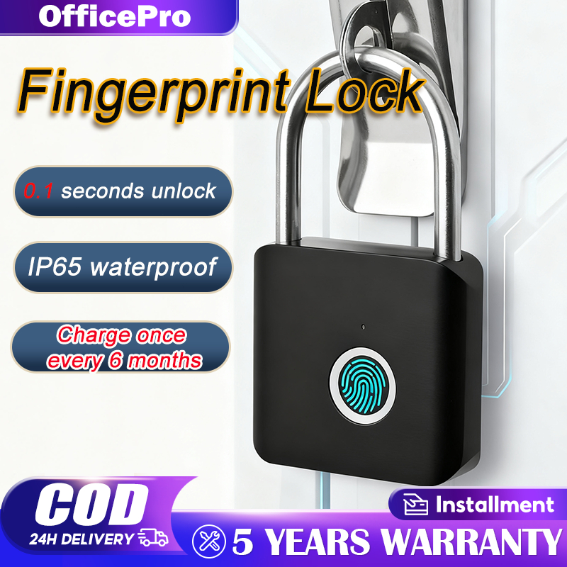 Fingerprint Lock Padlock Thumbprint Door Lock Portable Anti-Theft ...