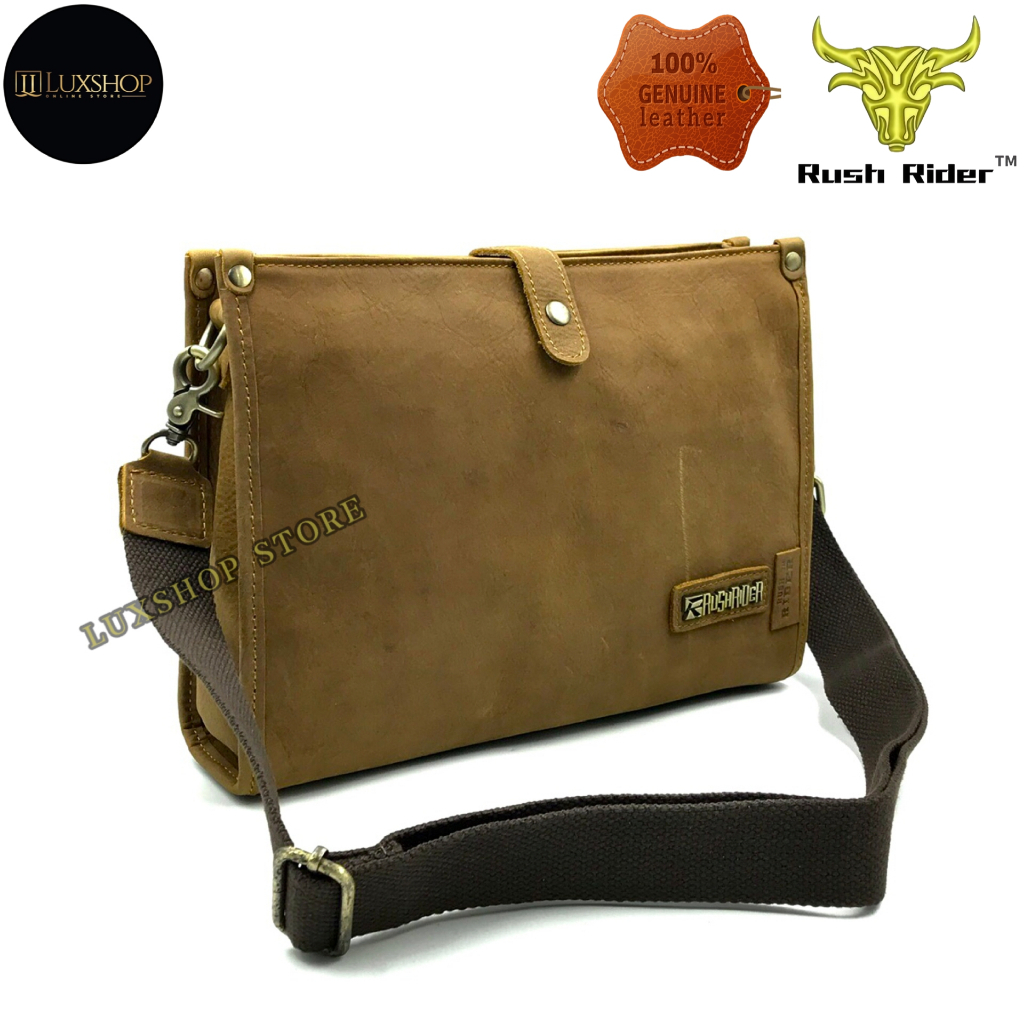 Rush Rider New Fashion Full Cow Leather Sling Bag Men Shoulder Cross ...