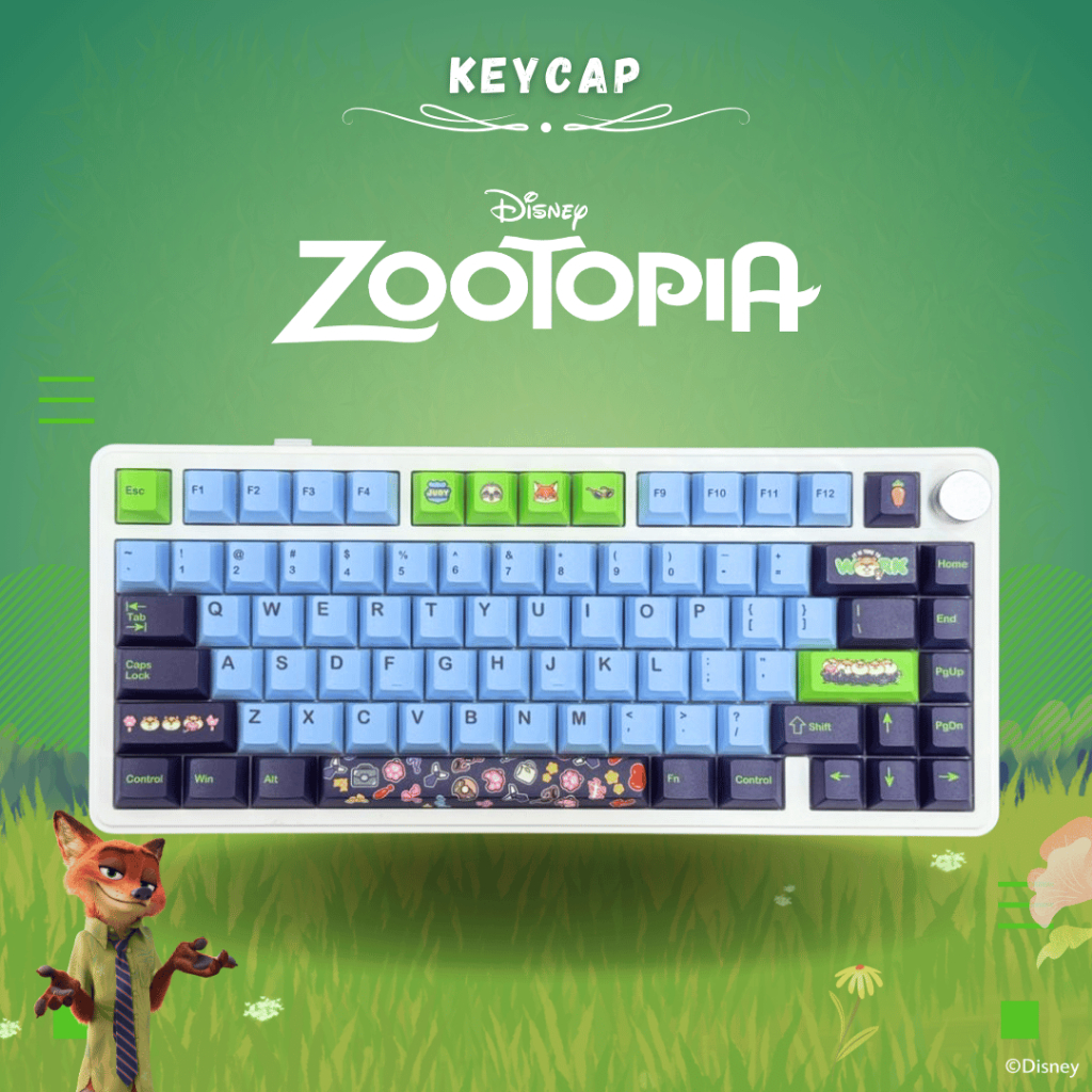 MKB Disney Zootopia PBT Dye-Sublimation Cherry Profile Keycap Set for ...