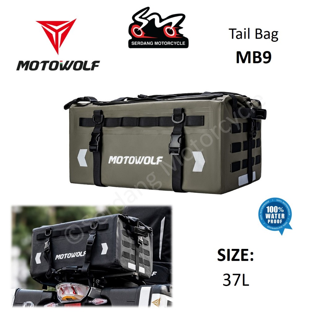 MOTOWOLF MB9 37L Waterproof Tail Bag Rear Back Seat Top Case Motorcycle ...