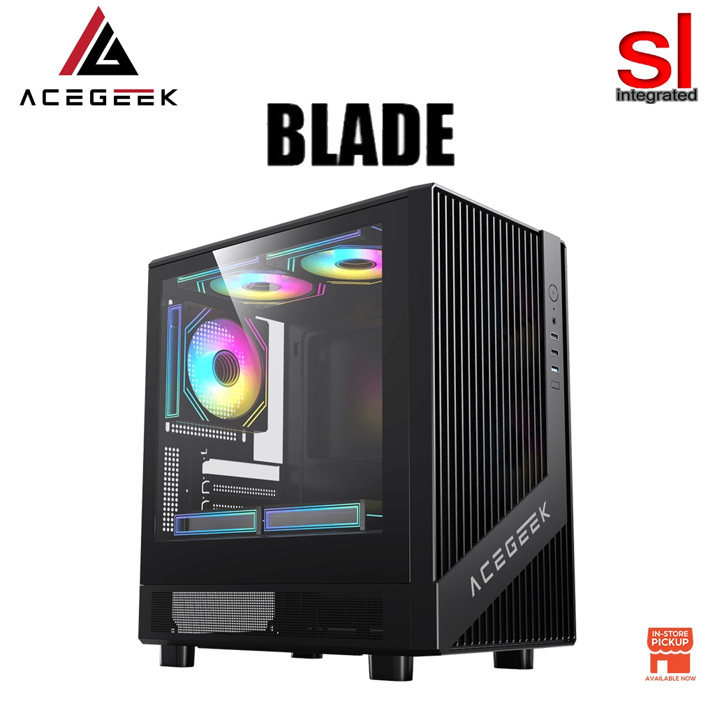 ACEGEEK Blade M-ATX Gaming Casing (Black)(With 3ARGB Fans) | Shopee ...