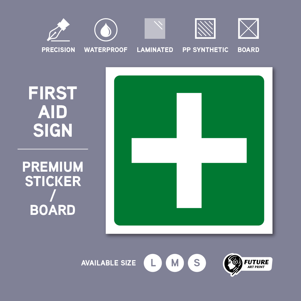 First Aid Kit. Sticker Signboard Sign Label Board. Sticker Papan Tanda ...