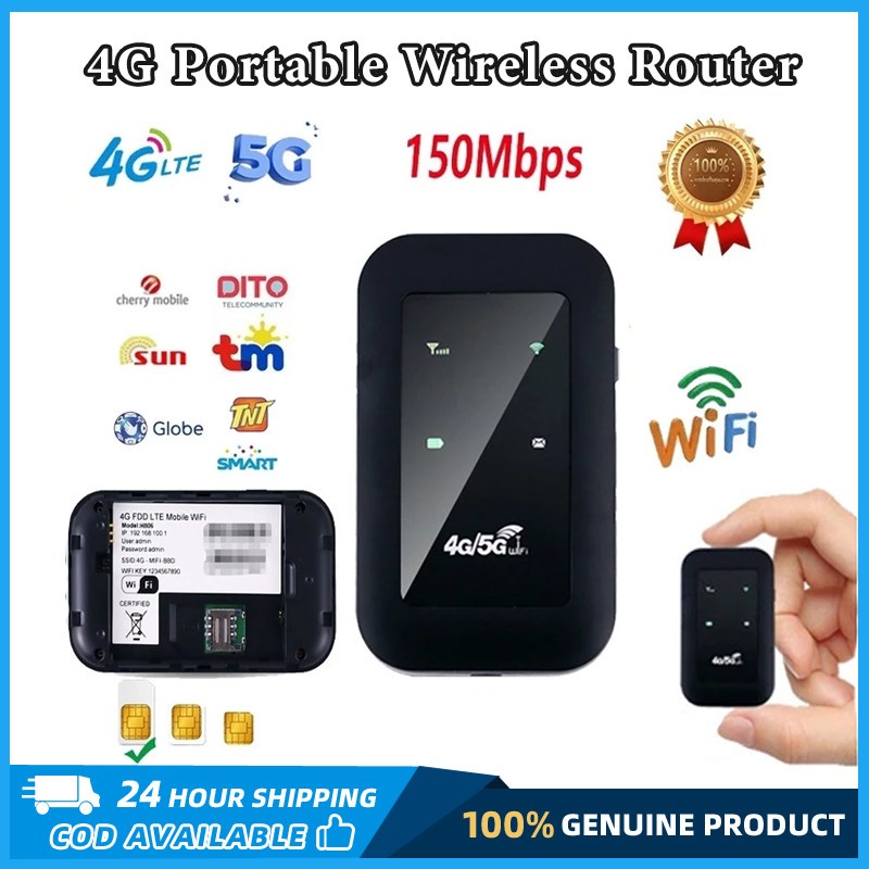 Pocket WiFi Router 4G 5G Hotspot with SIM Card Slot Maximum Speed ...