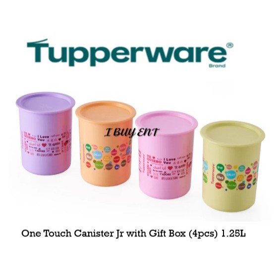 Tupperware One Touch Canister Junior (4pcs) With Gift Box 1.25L