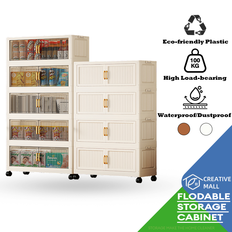 Foldable Storage Cabinet Multi-layer Storage Box Baby Wardrobe Snack ...