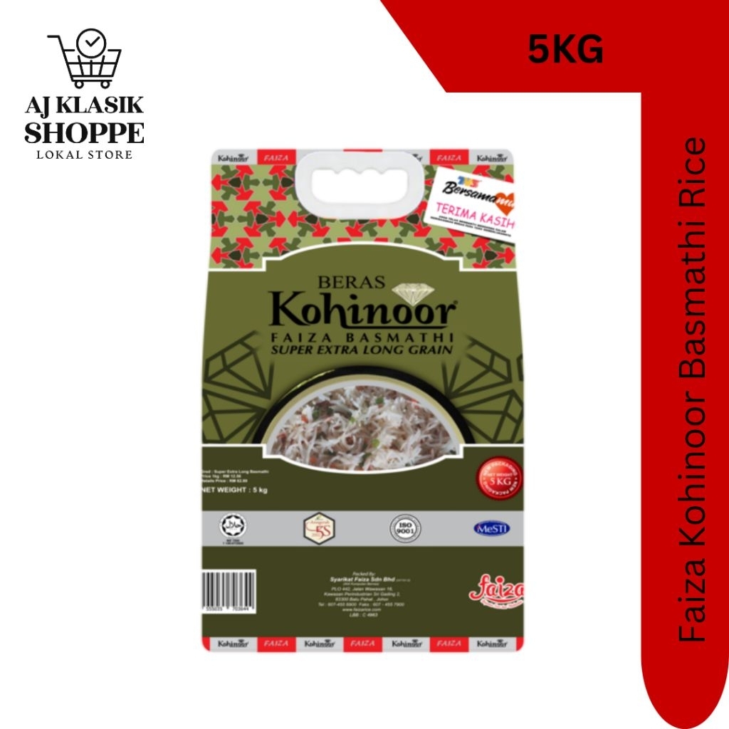 Faiza Kohinoor Basmati Rice (5Kg) | Shopee Malaysia