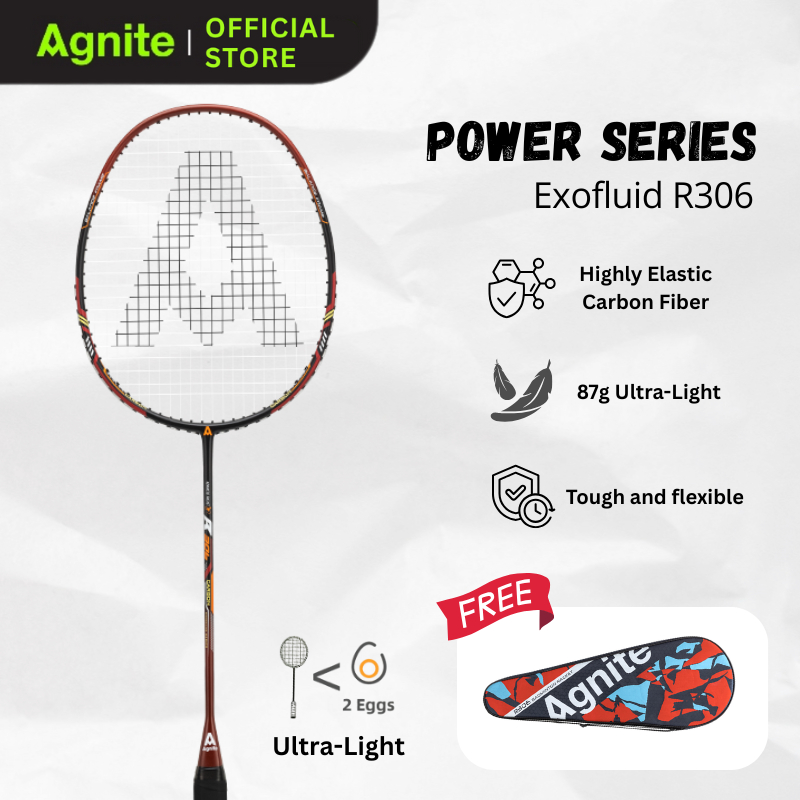 Agnite Exofluid R306 Badminton 3U Racket 87g Ultra-Light 24lbs For ...