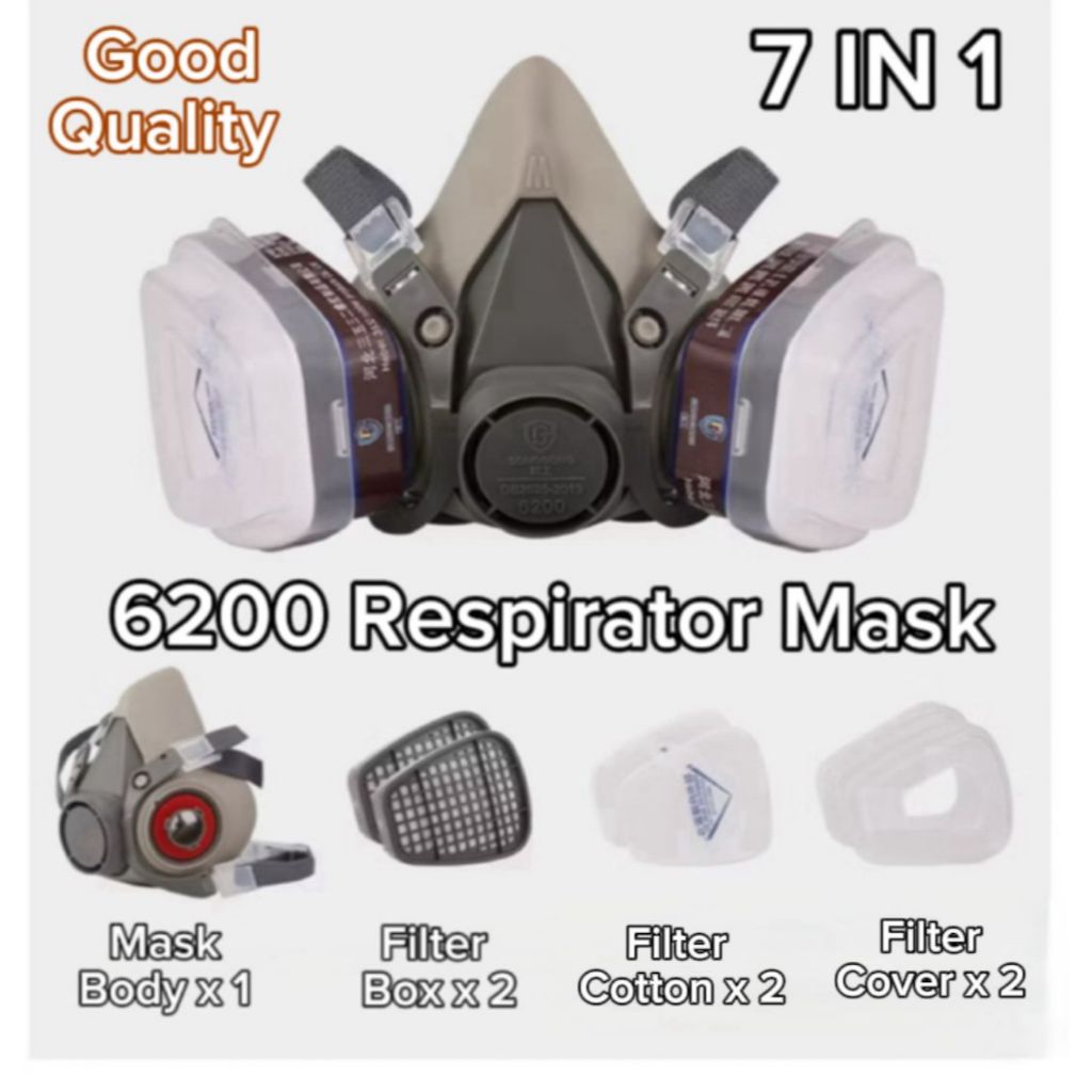 6200 Half Face Respirator Mask + Filter | Paint Spray Mask | Organic ...