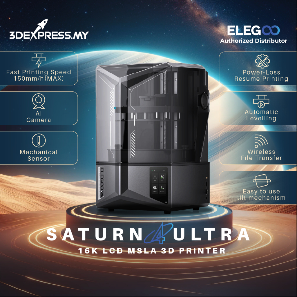 [READY STOCK] Elegoo Saturn 4 Ultra 12k & 16k 3D Resin Printer (mSLA) with Tilting Vat