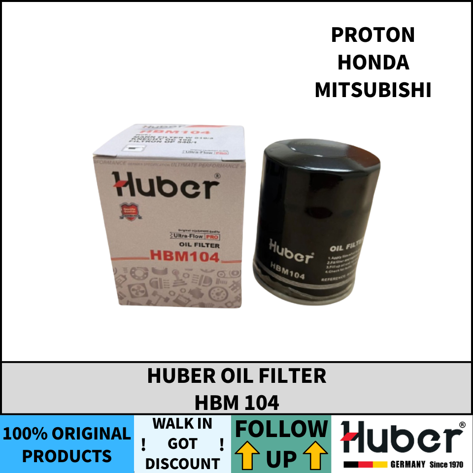 HUBER OIL FILTER (HBM 104) Proton /Honda/Mitsubishi (MADE IN GERMANY ...