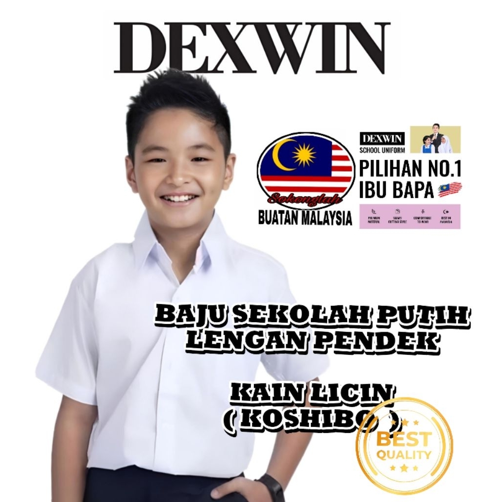[READY STOCK] kemeja putih sekolah rendah tangan pendek kain licin ...