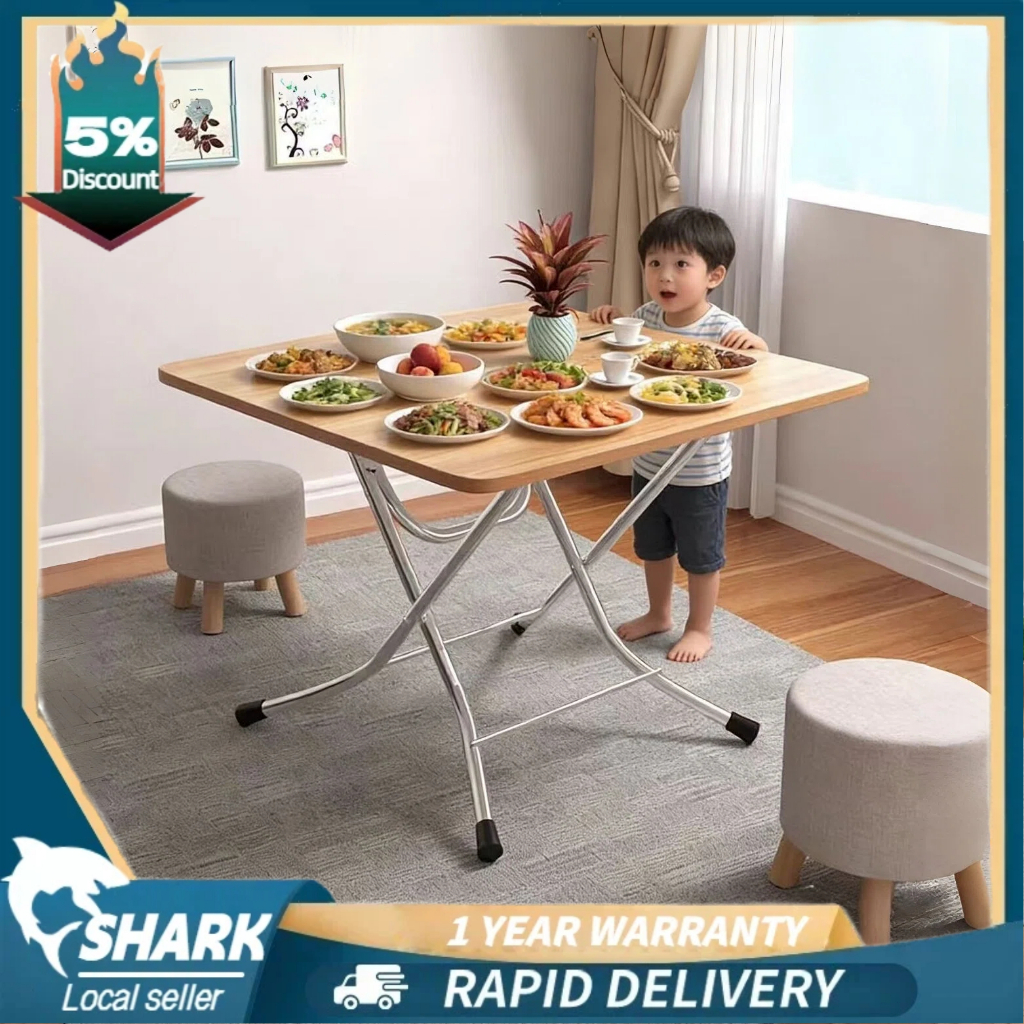 Folding Table portable dining desk Small Computer Table Meja Lipat Kayu ...