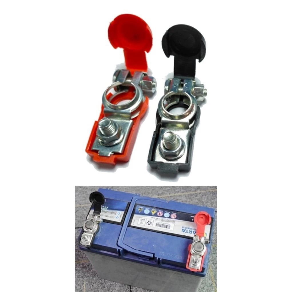 1 Pair Car Battery Clamp Terminal Kepala Bateri Kereta Tembaga Car ...