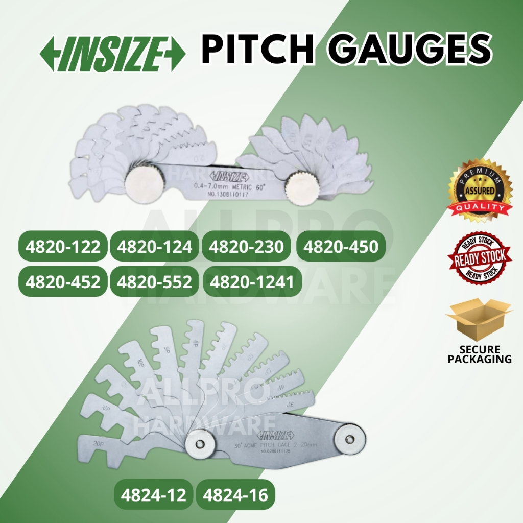 INSIZE 4820 4824 Pitch Gauge / Gage Measure Screw Thread Carbon Steel ...