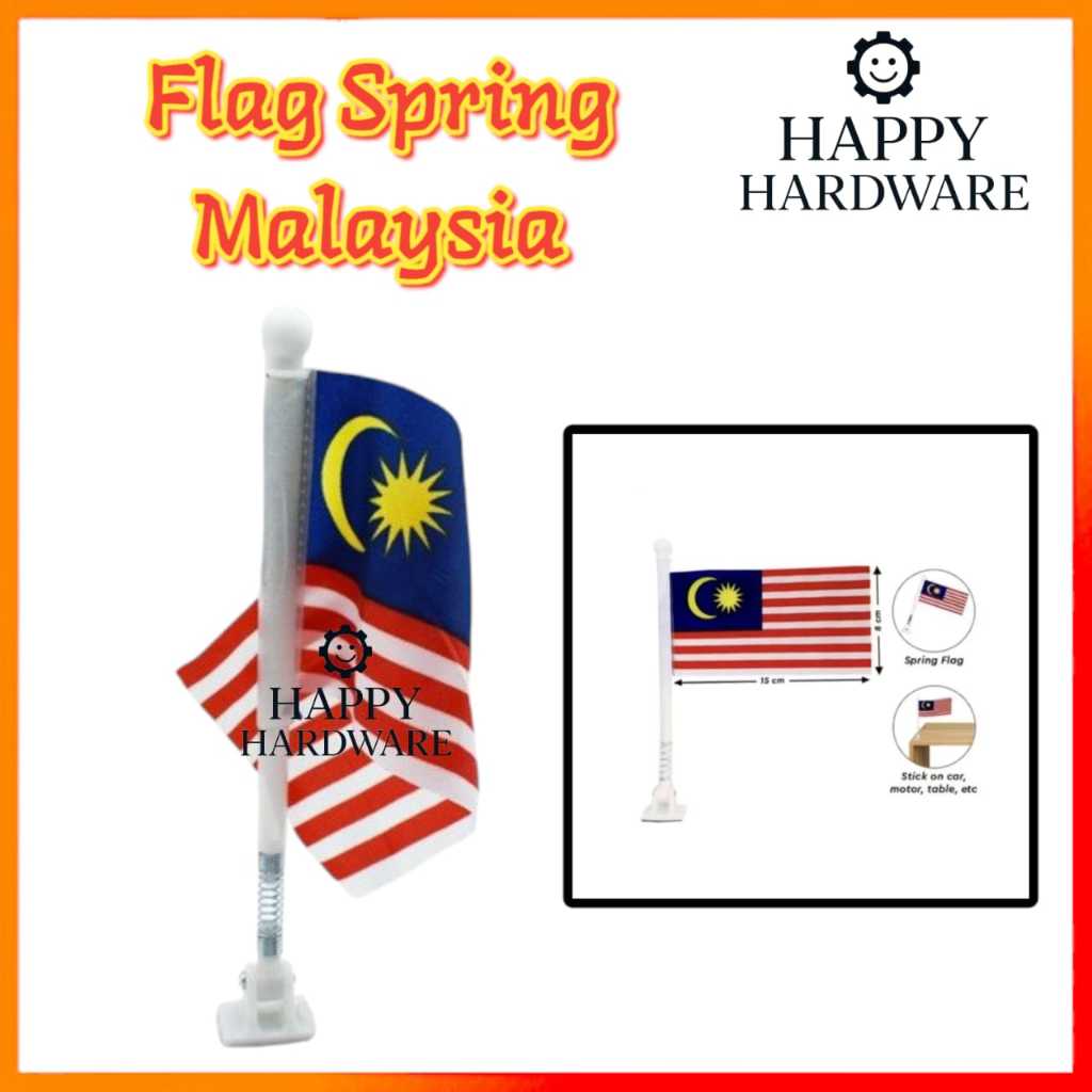 Flag Malaysia motor spring car hand bendera tangan hiasan merdeka jalur ...