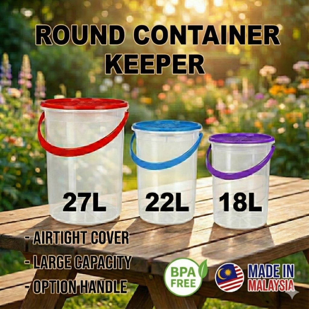 ROUND CONTAINER / MULTIPURPOSE CONTAINER / BALANG KEREPEK / FOOD ...