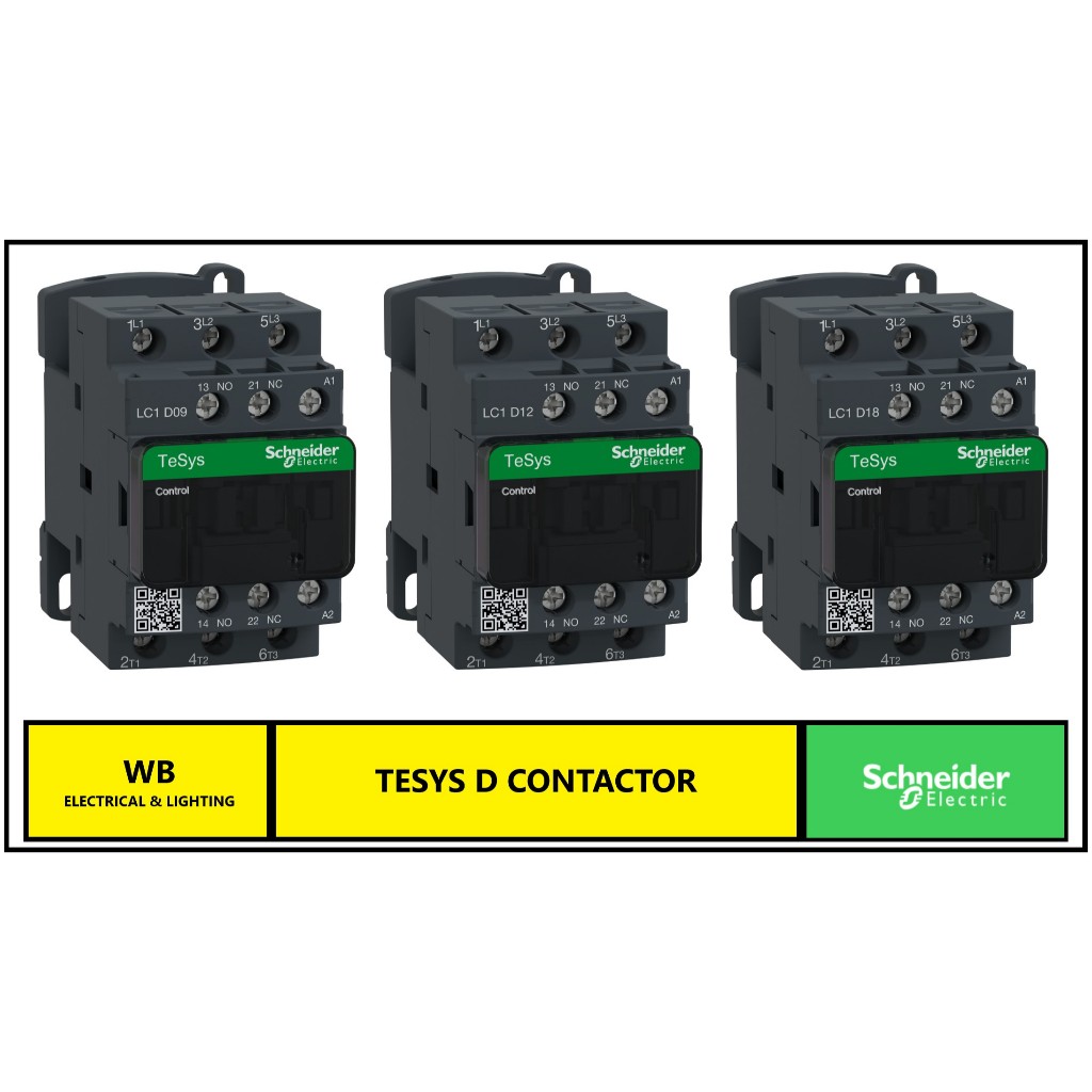 SCHNEIDER TESYS DECA CONTACTOR 240V AC (9A / 12A / 18A) - 3 POLE SCREW ...