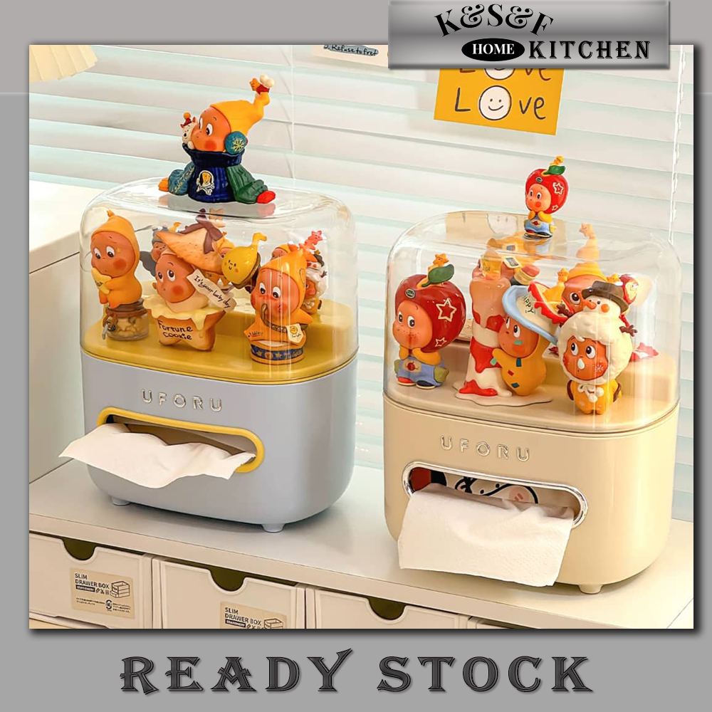 Creative Desktop Blind Box Display Tissue Box Cute Figurine Storage ...