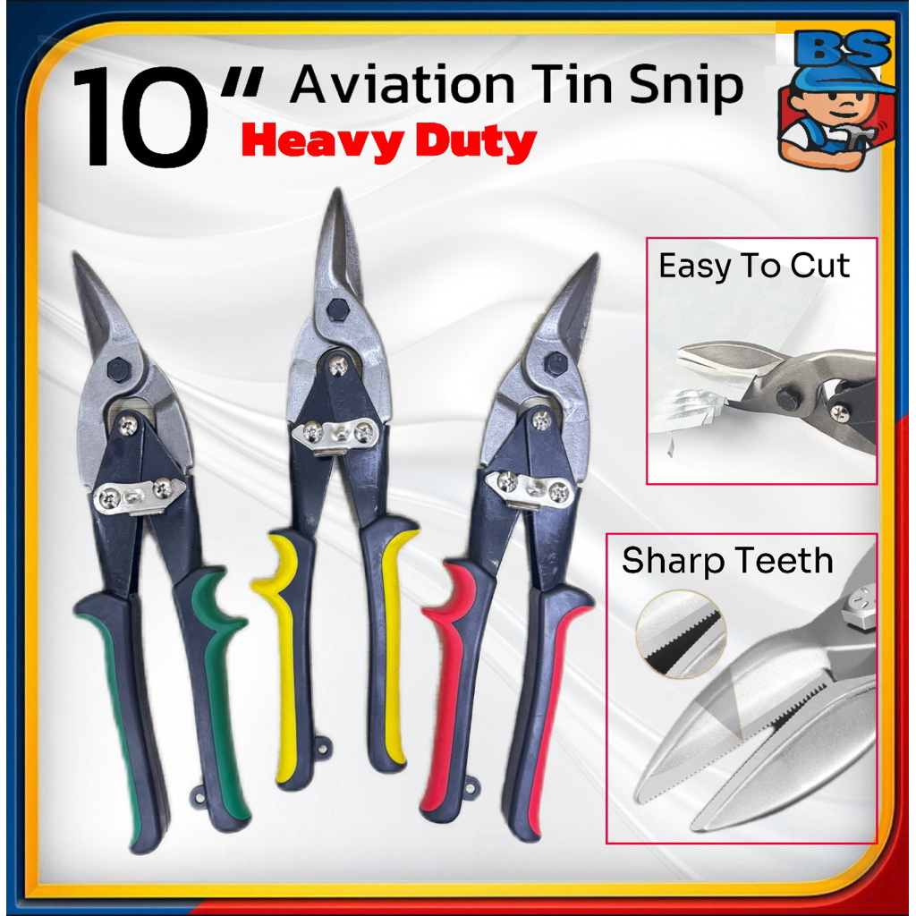 250mm Aviation Tin Snip Heavy Duty Cutter Zinc Metal Sheet Scissor ...