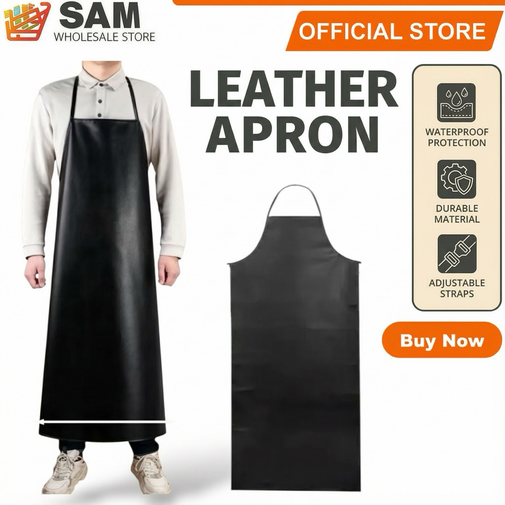 PU leather apron 90cm black color 120cm black color 200gm extra tebal ...