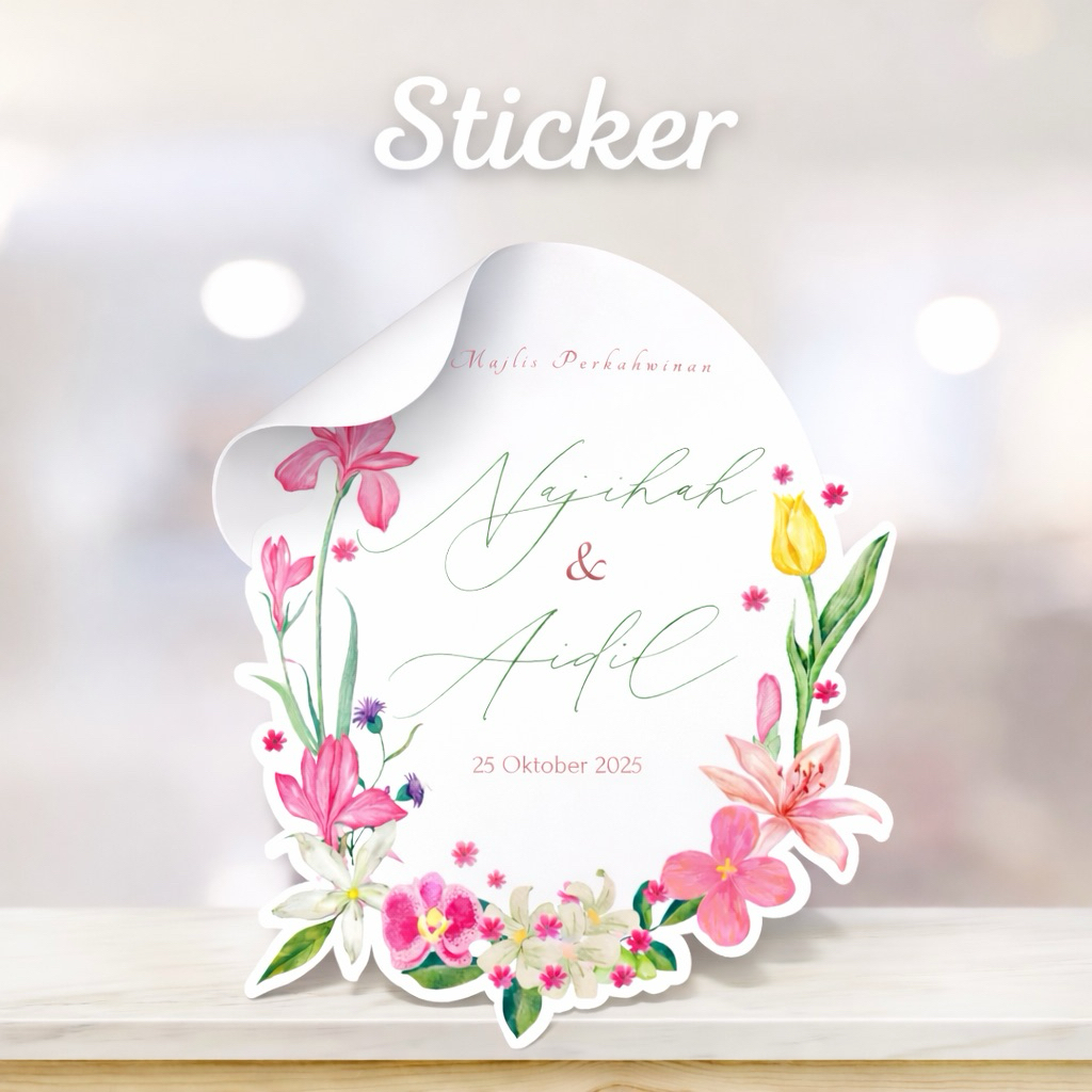 Sticker Doorgift Kahwin Custom | Wedding Sticker |50pcs | Shopee Malaysia