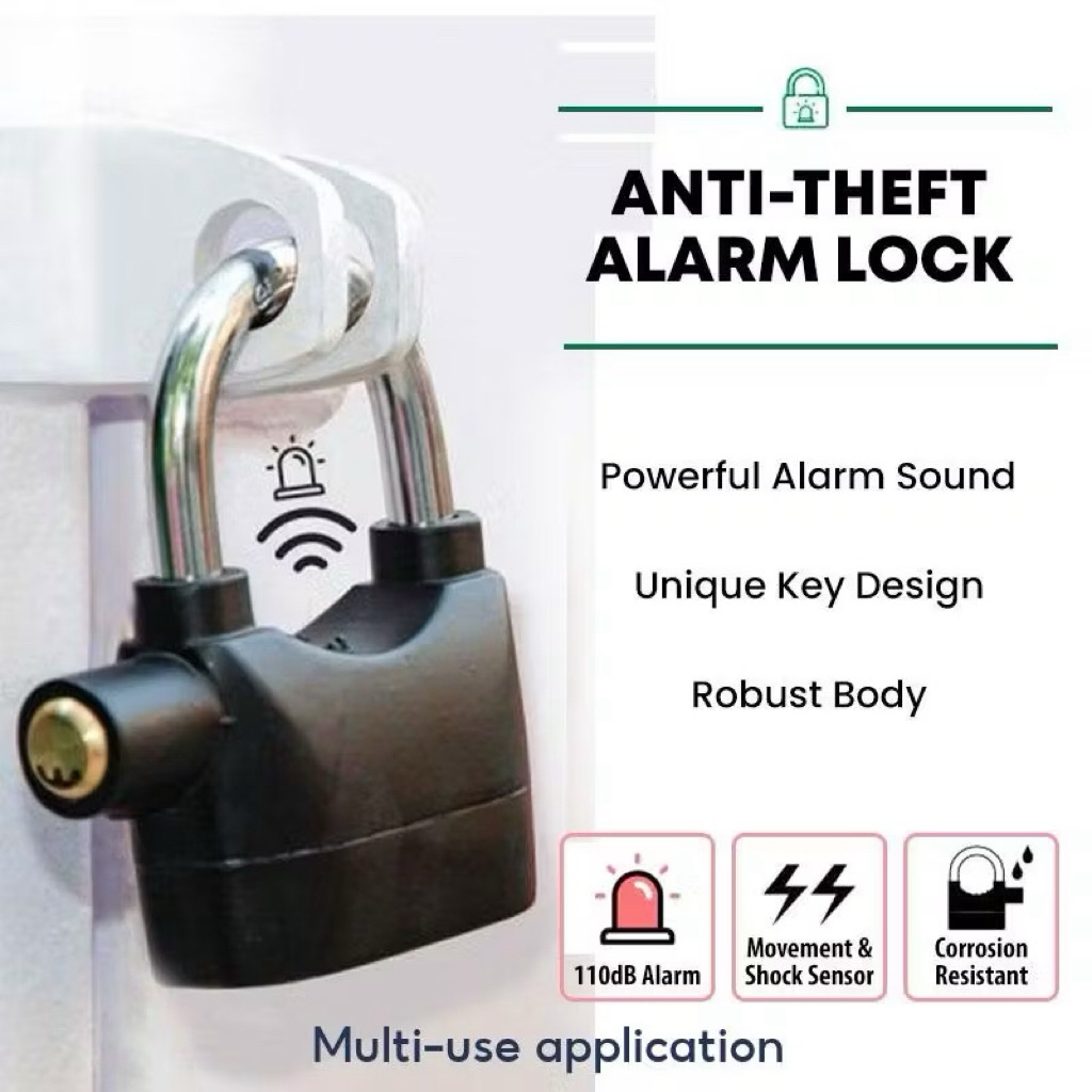 Universal Security Alarm Lock System Anti-Theft Siren 110dba Alarm Anti ...