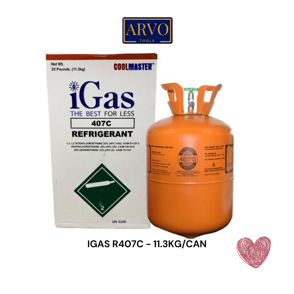 REFRIGERANT GAS R407C (11.3KG/CAN) BRAND iGAS (GAS COMMONLY USE FOR PAC ...