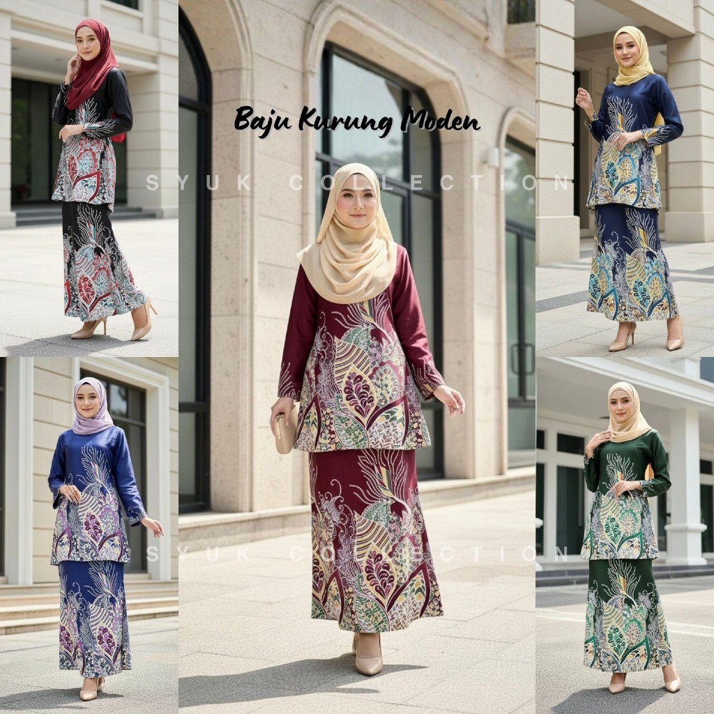 Baju Kurung Moden Batik Exclusive Kain Duyung Baju Raya Pejabat ...