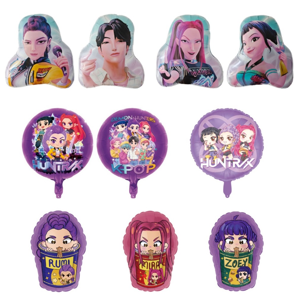 [Ready Stock] Kpop Demon Hunters Foil Balloons Huntrix Saja Boys Rumi ...
