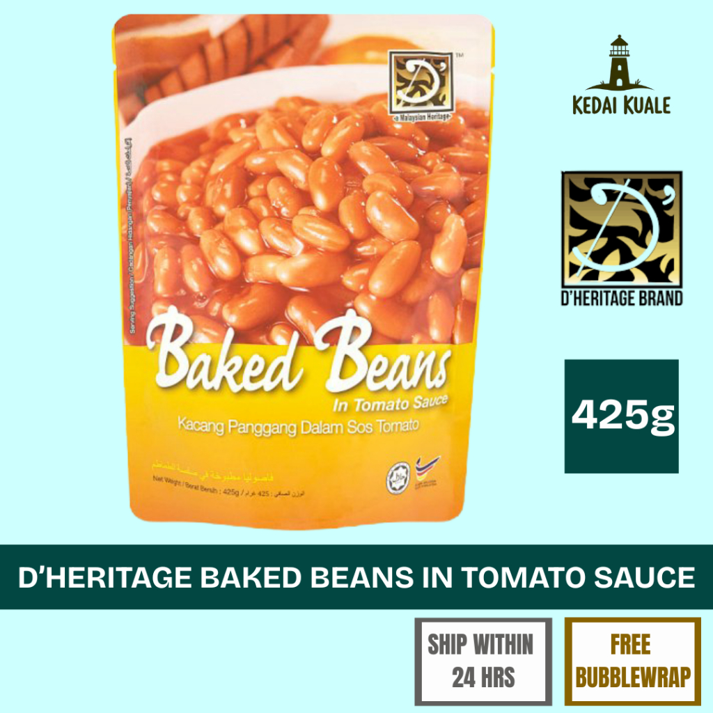 D'Heritage Baked Beans in Tomato Sauce | Ready to Eat | 425g | Shopee ...